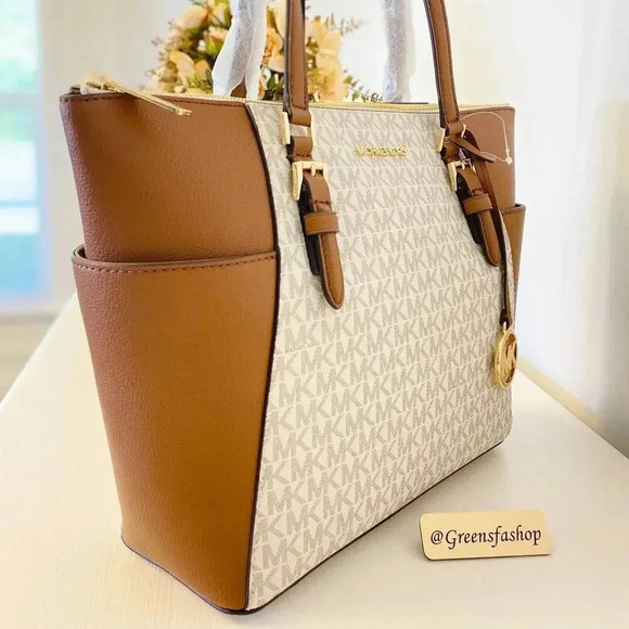 Michael Kors Charlotte Top Zip Tote shoulder bag Vanilla - Picture 5 of 11